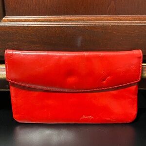 Red vintage Ugo Crespi Leather Clutch wallet